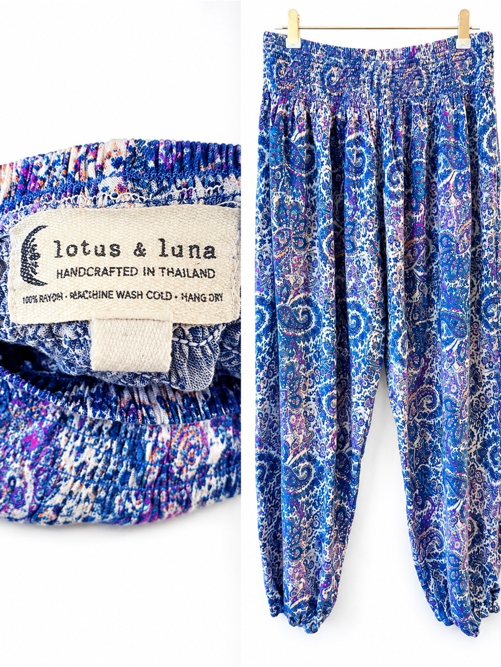 Lotus & Luna Blue Paisley Harem Pants